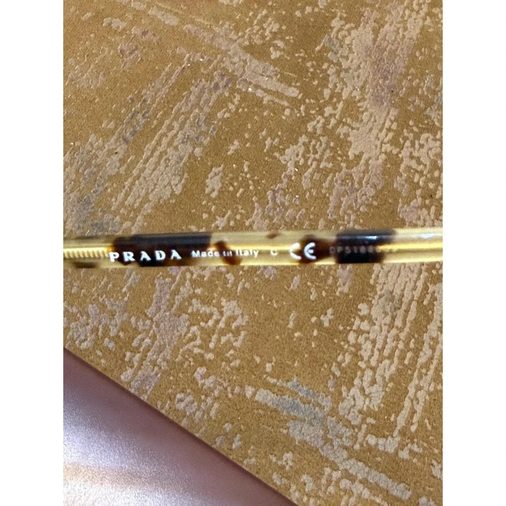 Prada VPR 52X Gold Round Eyeglasses Tortoise Shell Frames Italy 51-19-140